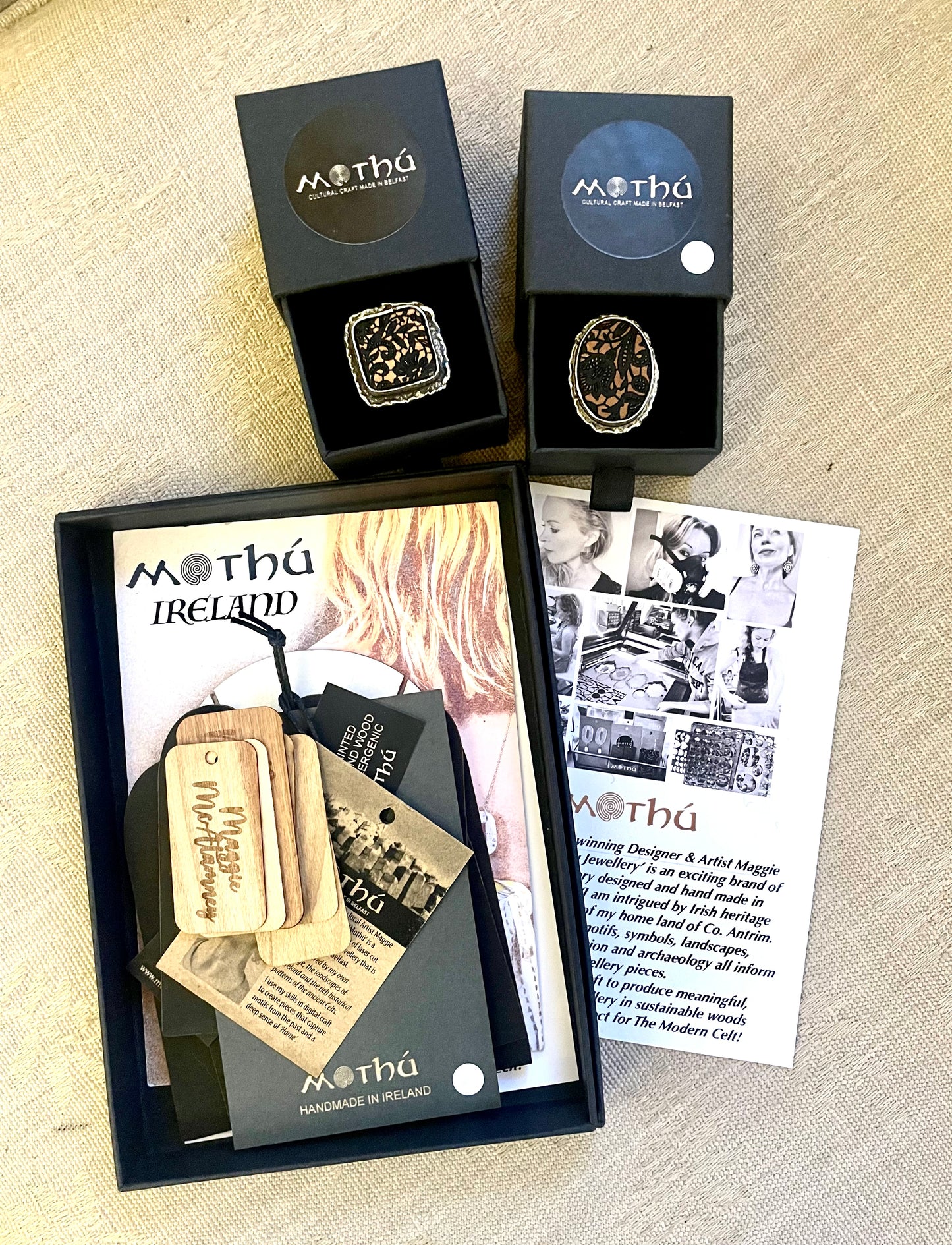 Wooden Stud Earring, Lace Pattern 4.5cm x 2.5cm x 0.5cm