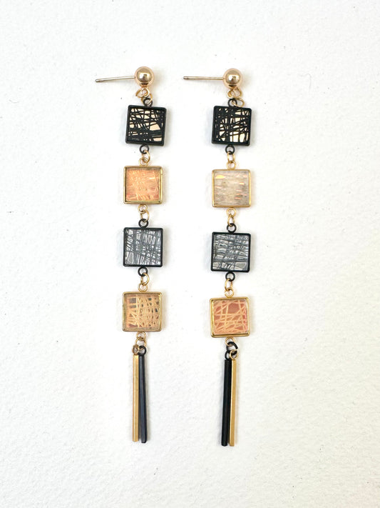 Multi Pattern Dangle Earring 4 Piece