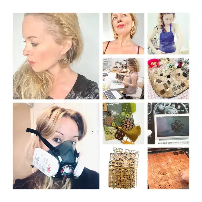 Gold and Silver Dangle statement Earrings