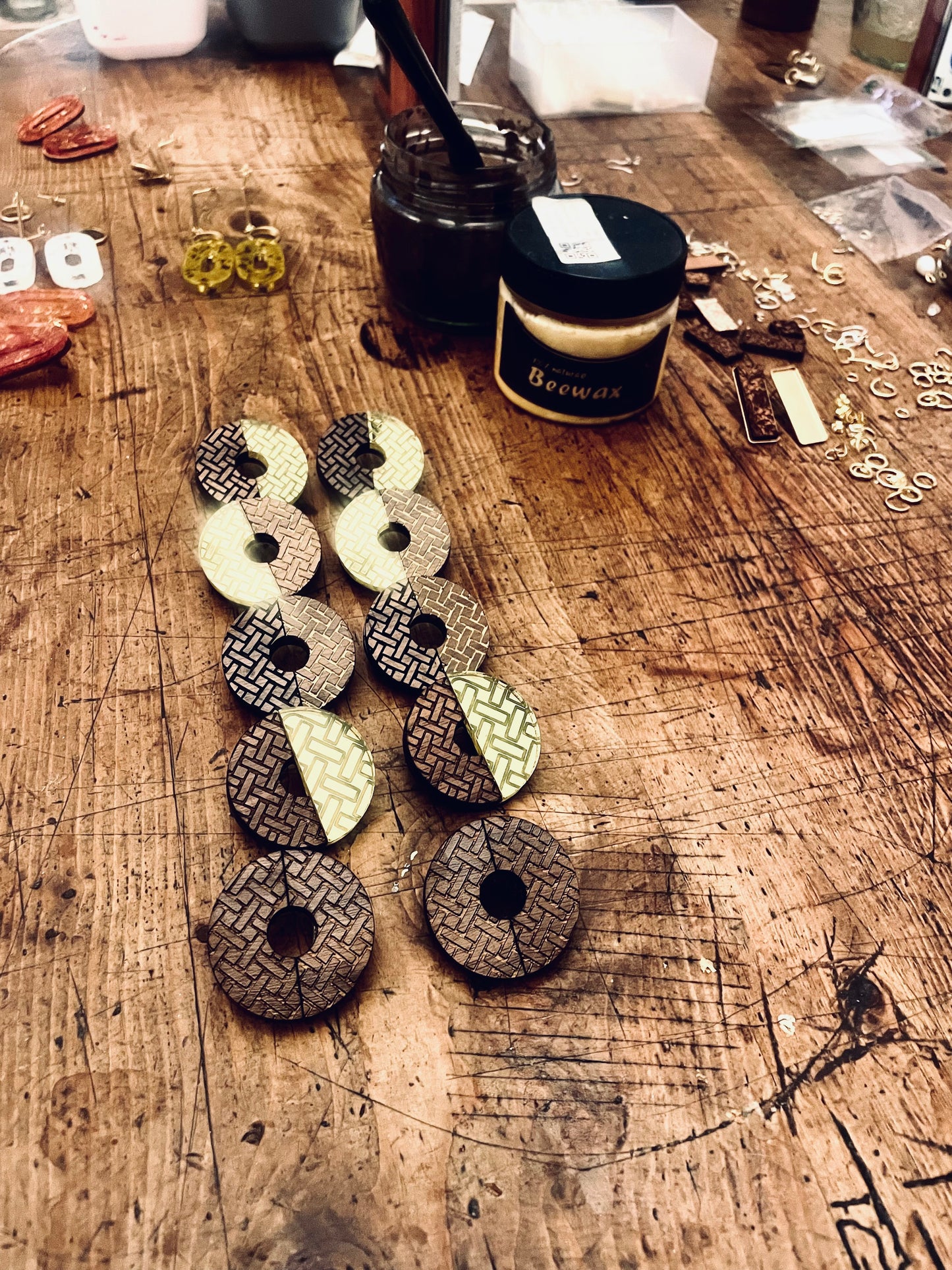 Glitter Green Celtic Hoop Dangle Earrings