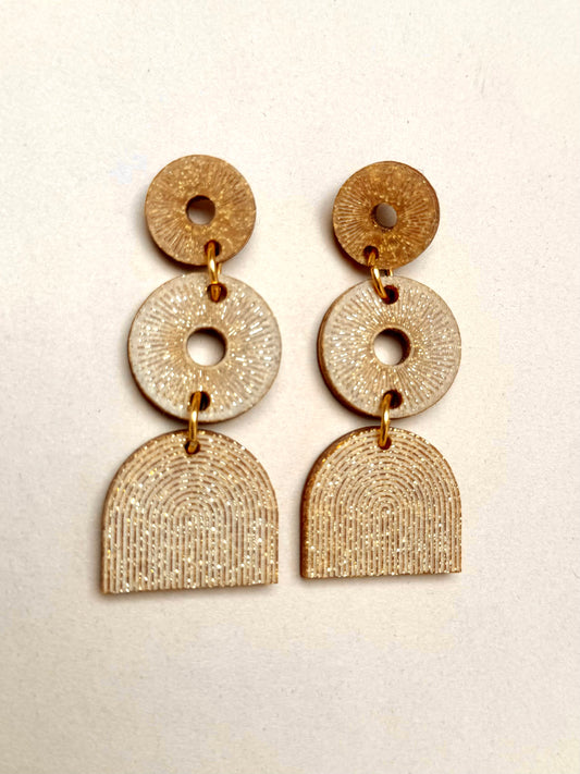 Glitter Gold 3 Piece Dangle Earring
