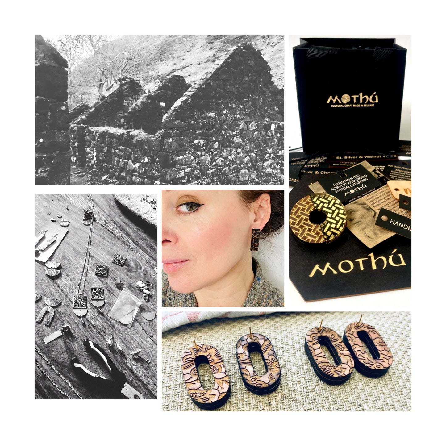 Glitter Gold Hoop Dangle Earring, Curved Bar and Bead, - 8cm x 3.5cm