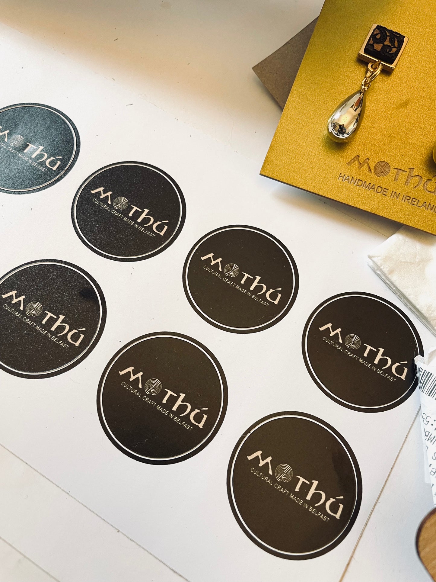 Green and Gold Dangle Earring