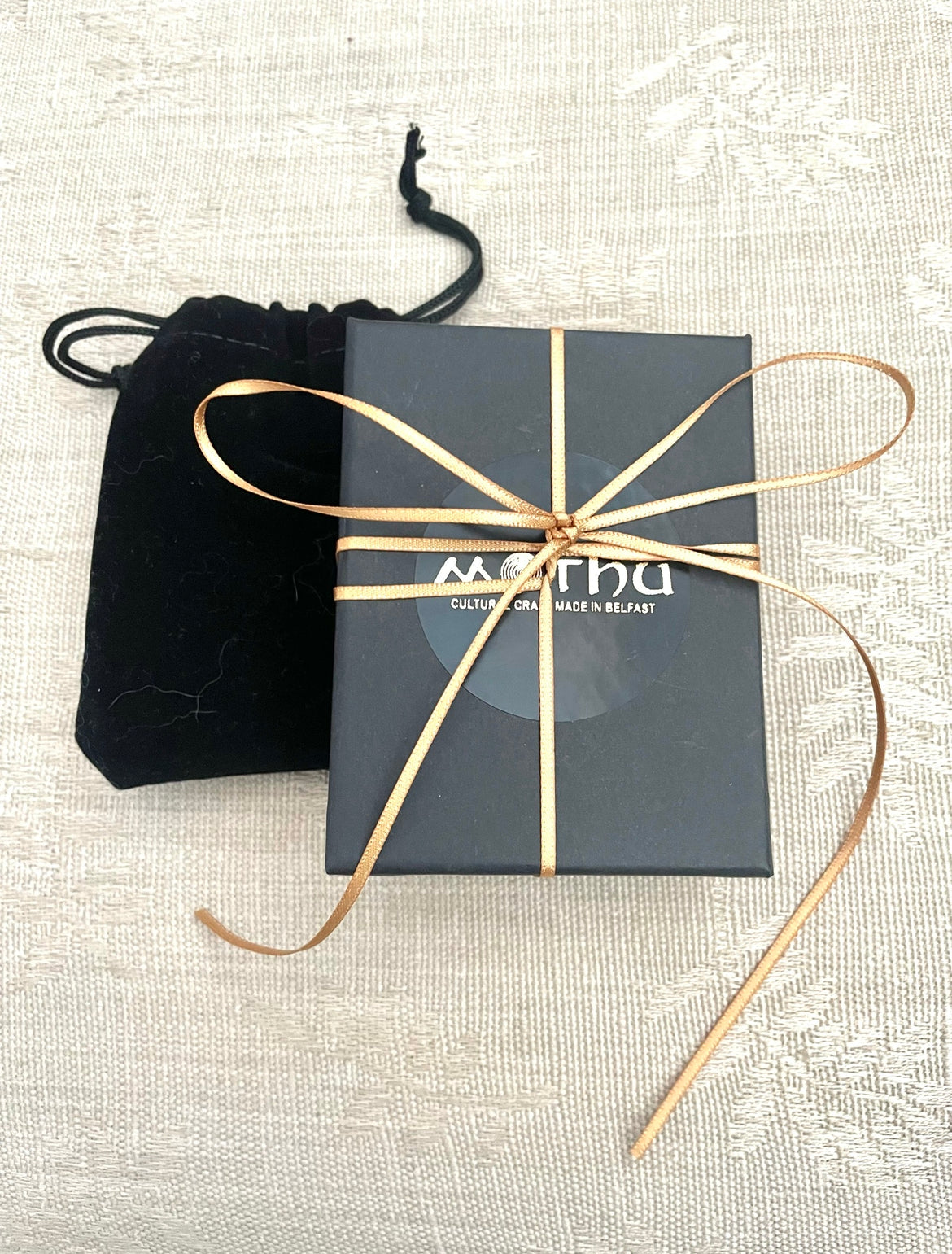 Green Celtic Hoop & Silver Dangle Earring 6.5cm x 5.5cm x 0.6cm