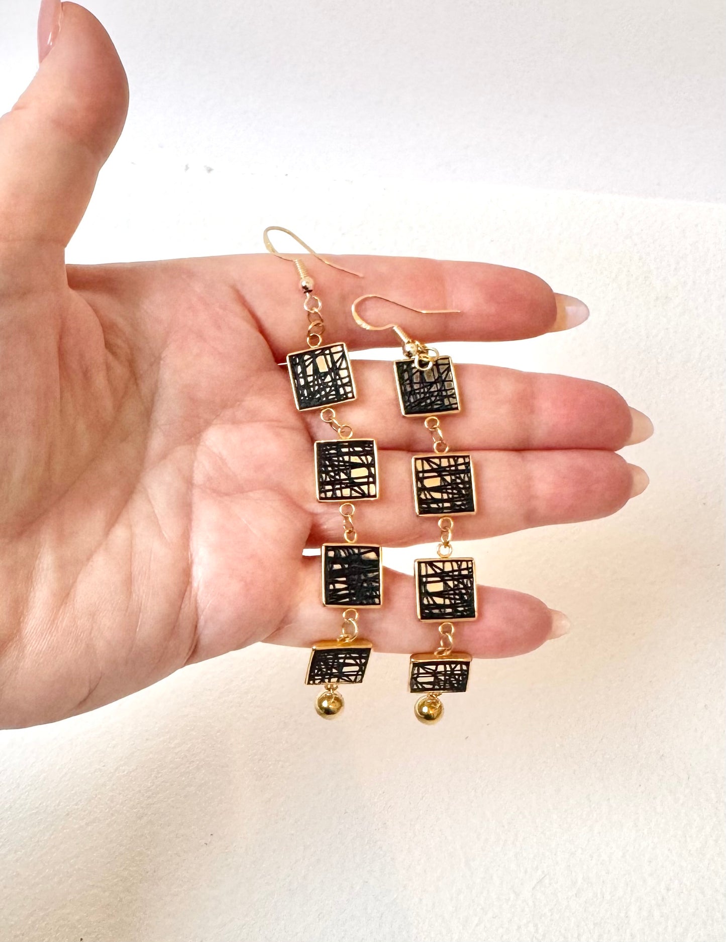 Gold Statement Dangle Earrings