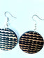 Chunky Wooden Dangle Earring, Abstract Etched Pattern & St.Silver 7cm x 6cm x 0.5cm