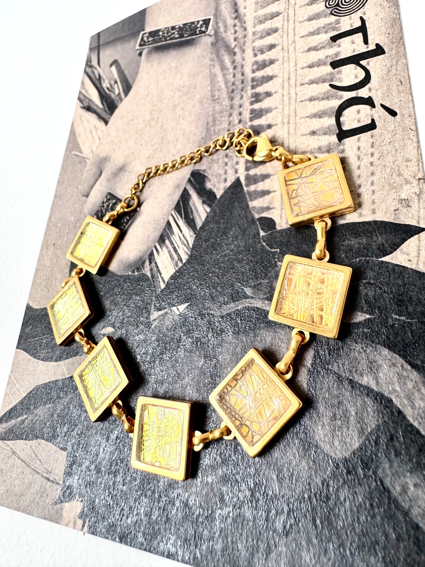 Multi Square Gold Bracelet