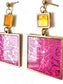 Pink & Gold Lace 2 x Piece Dangle Earring