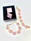 Pink lace mirror multi square Bracelet