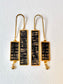 Gold and Black Dangle Earring