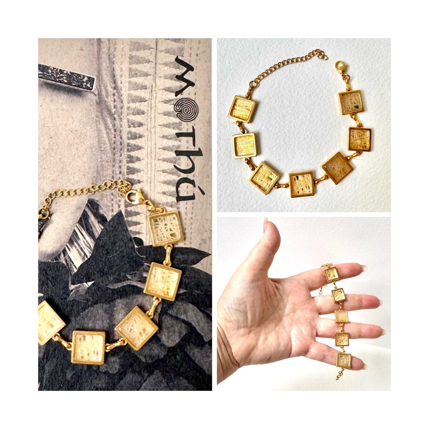 Multi Square Gold Bracelet