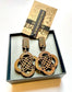 Wooden Dangle Earrings, Celtic cross pattern 2 piece 7cm x 4cm x 0.5cm