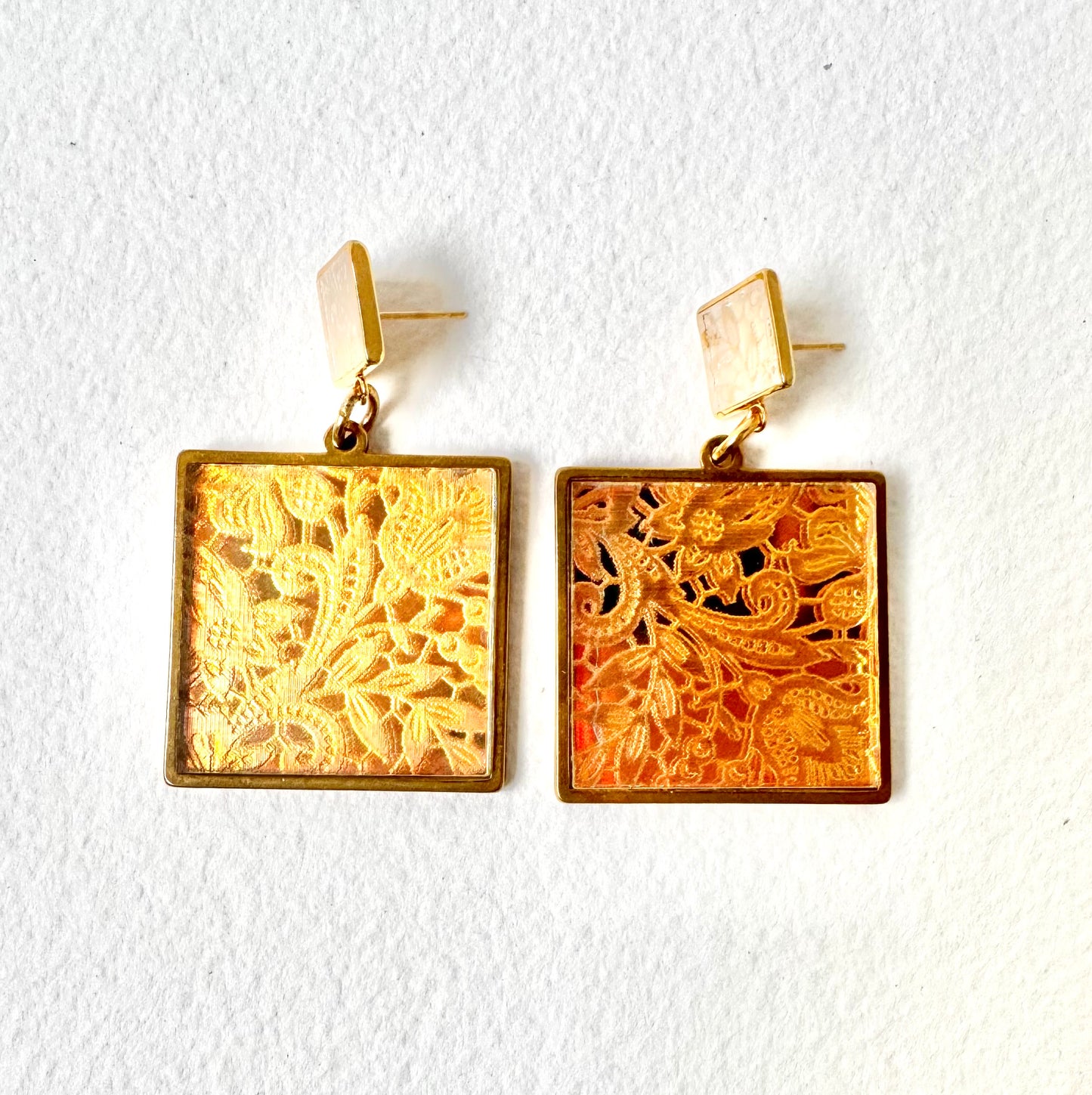 Vintage lace Pattern, Dangle Earring