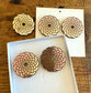 Pink Mirror Etched Earrings Large Studs