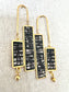 Gold and Black Dangle Earring