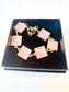Pink lace mirror multi square Bracelet