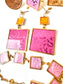 Pink & Gold Lace 2 x Piece Dangle Earring