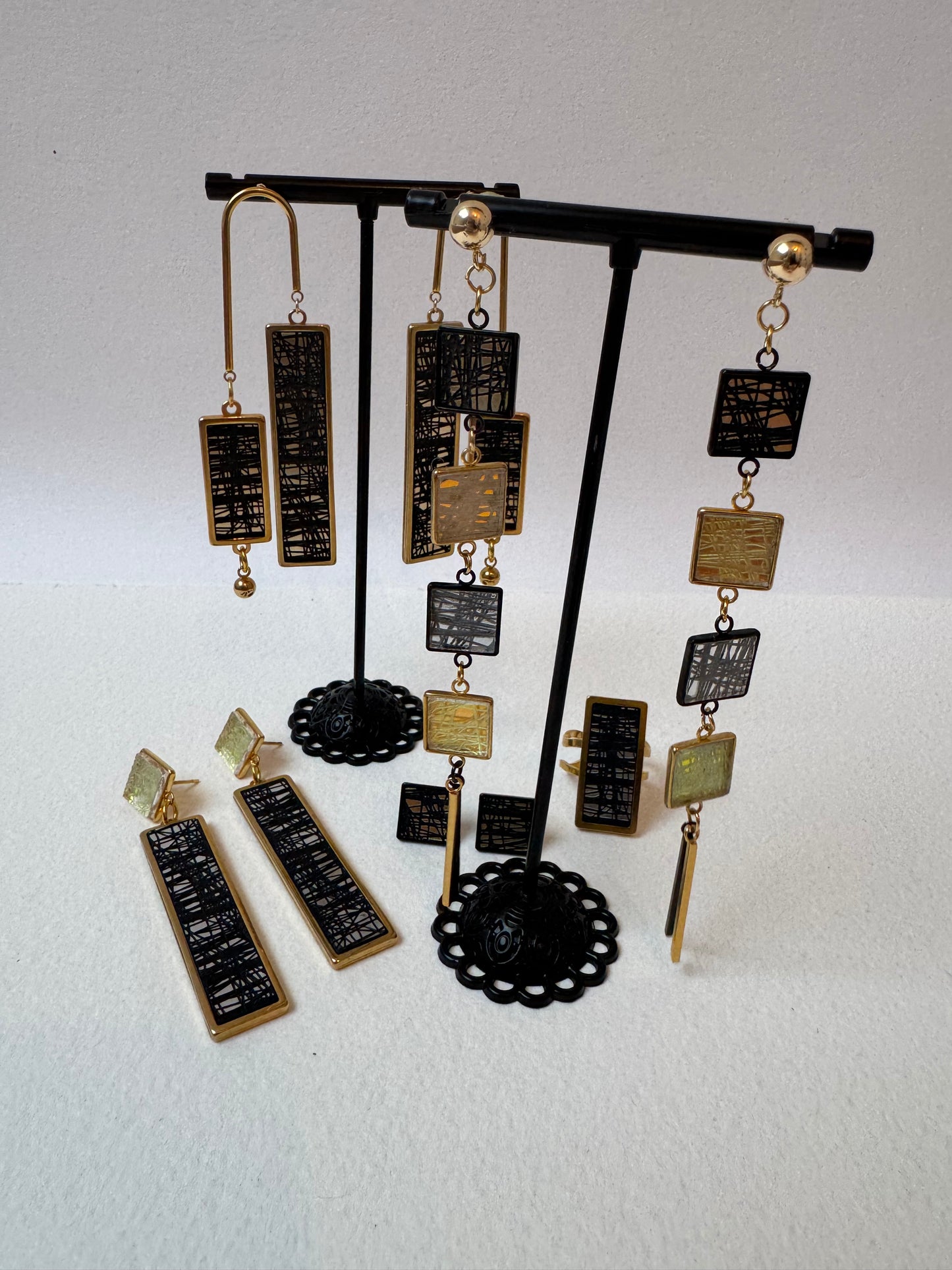 Multi Pattern Dangle Earring 4 Piece