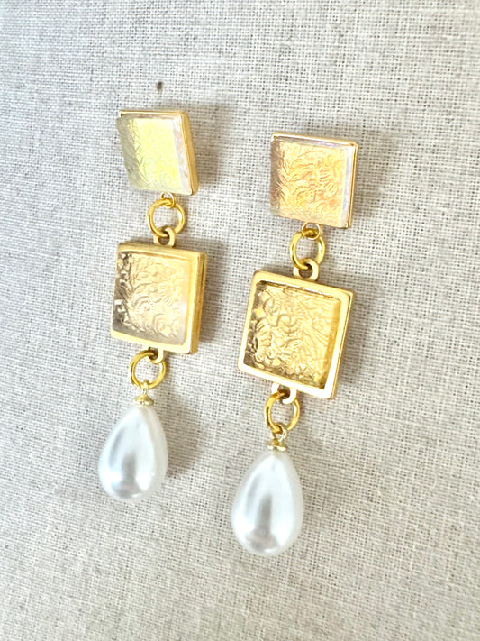 Lace Etched Dangle Earring