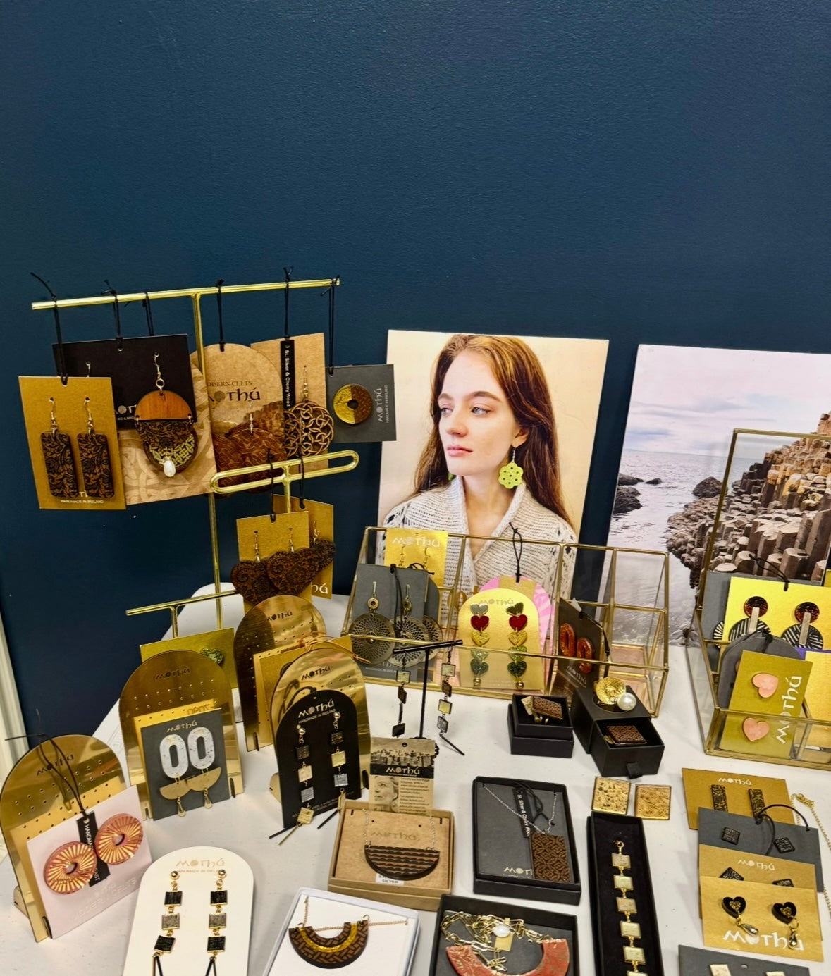 Pink & Gold Lace 2 x Piece Dangle Earring