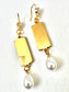 Gold, Diamonte and Lace Etched Dangle Earring