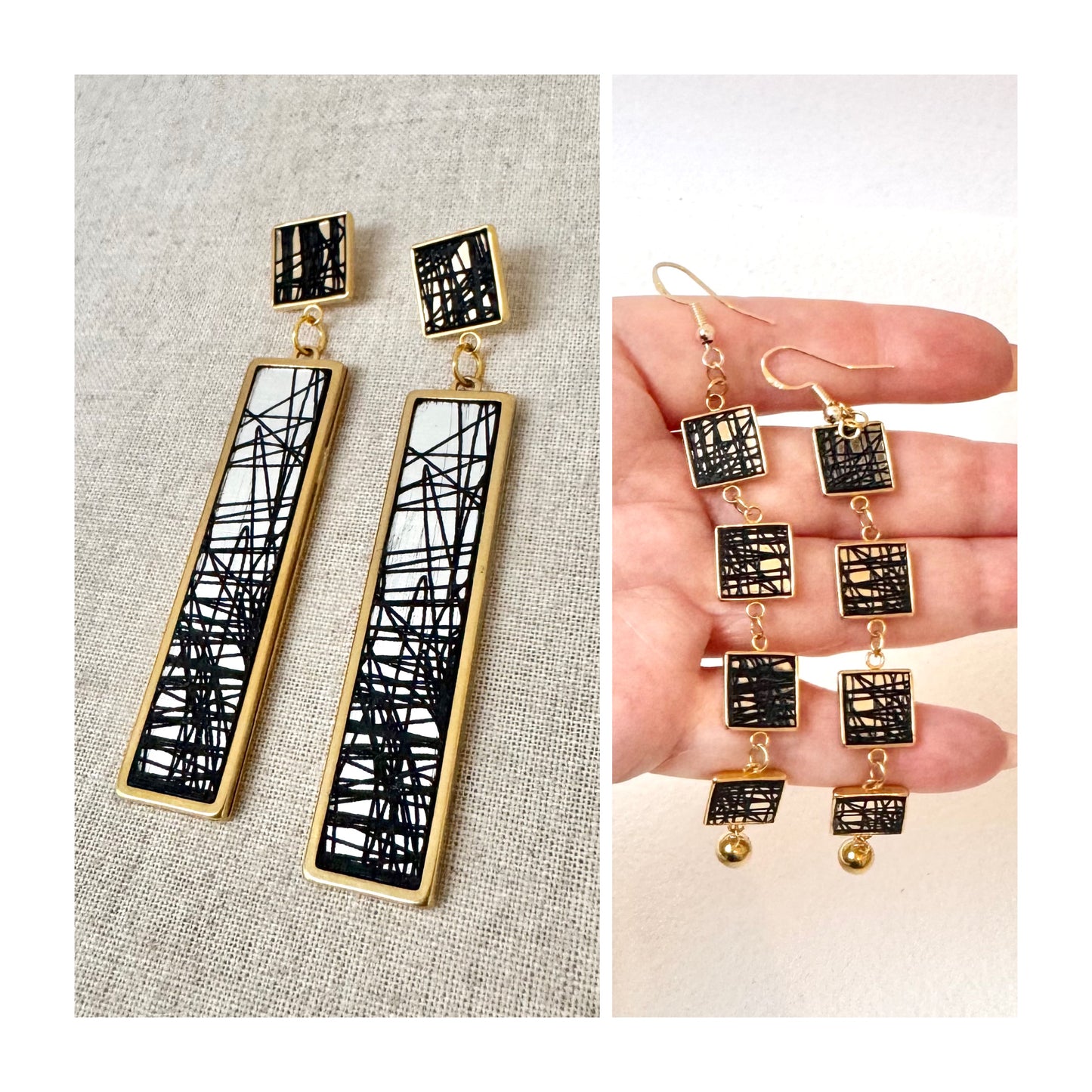 Gold Statement Dangle Earrings