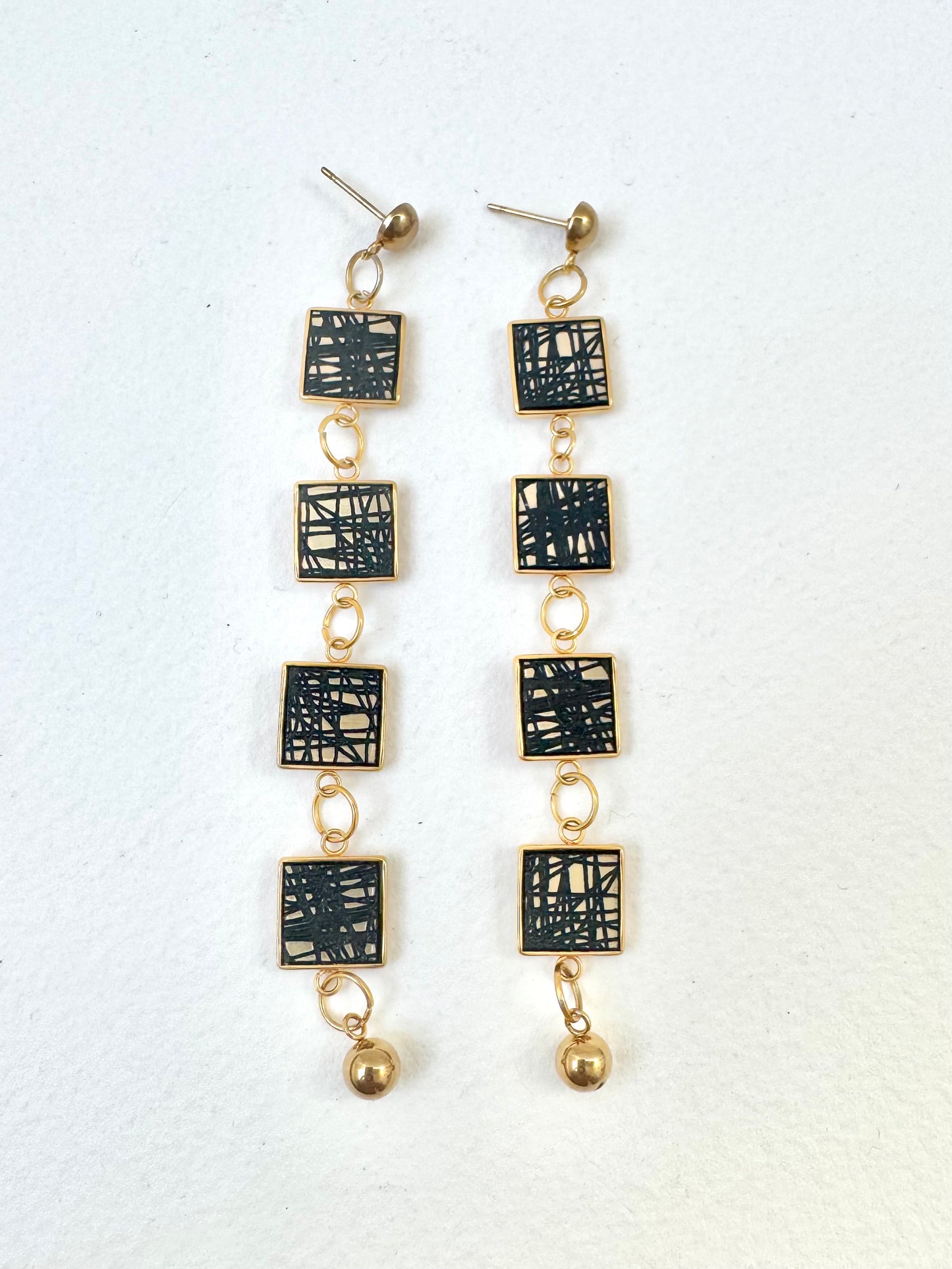 Gold Statement Dangle Earrings