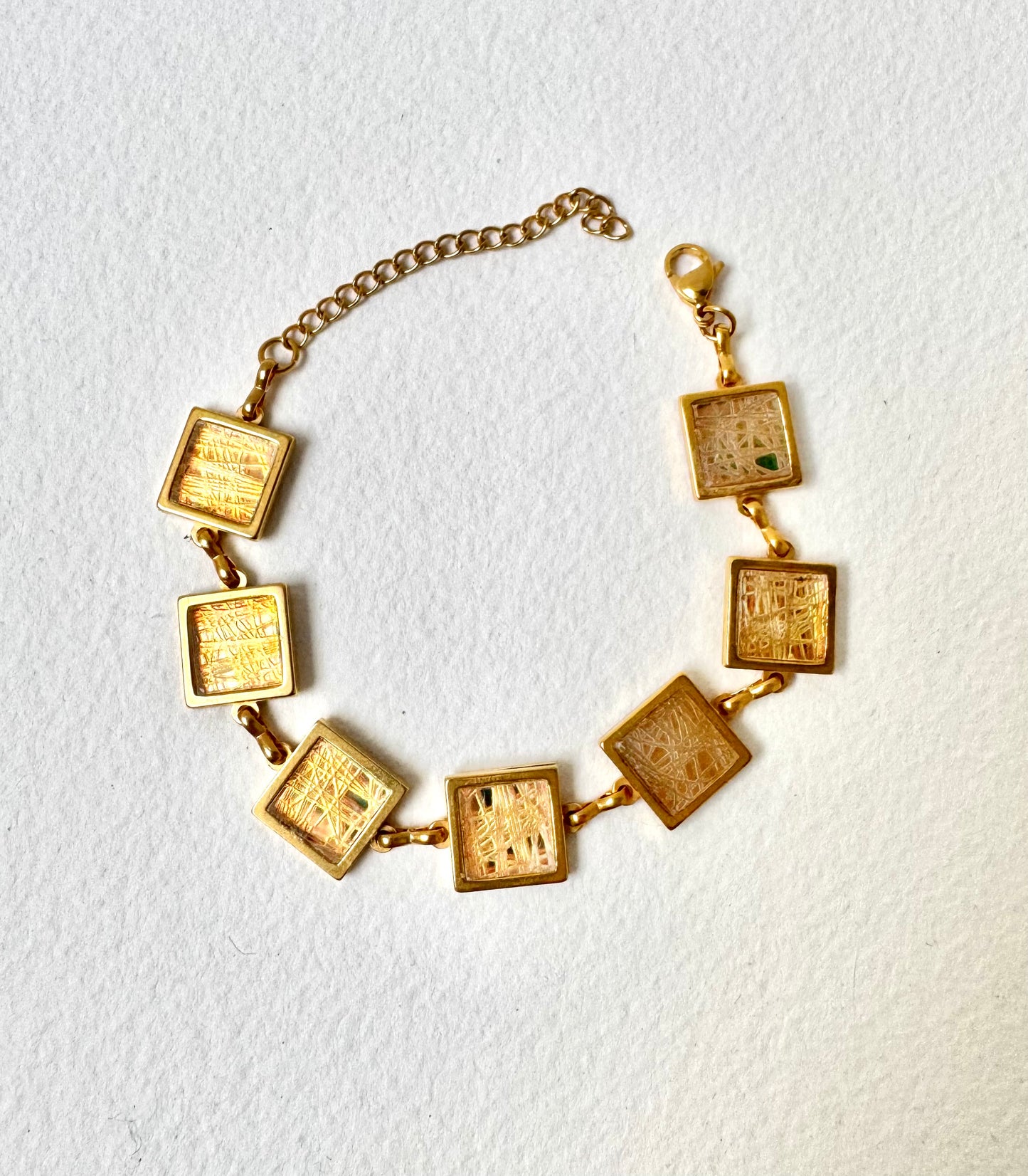 Multi Square Gold Bracelet