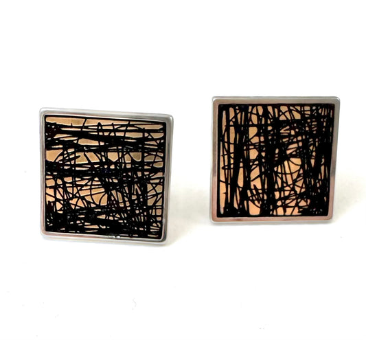 Gold & Silver Square Cocktail Ring