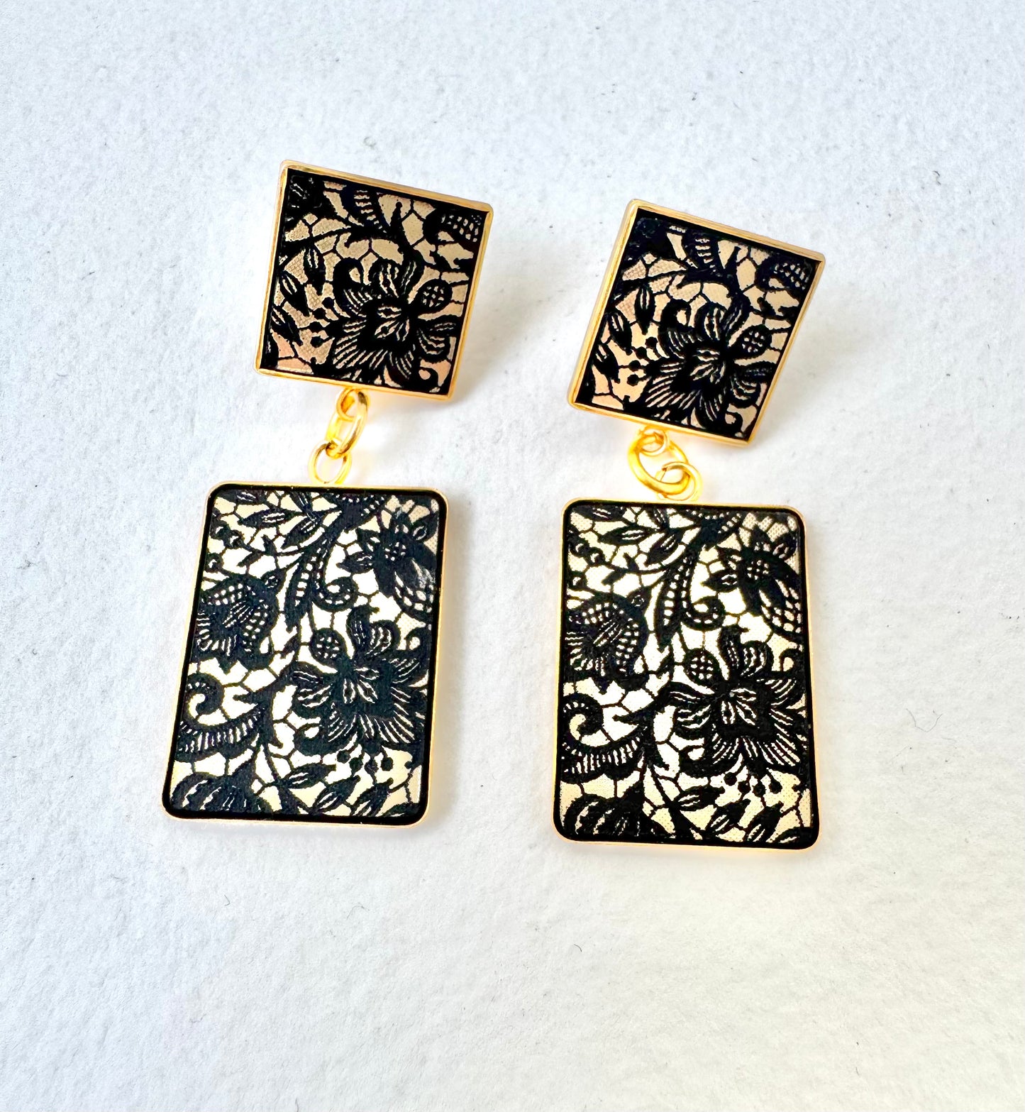 Gold & Lace Baroque 2 x Piece Dangle Earring