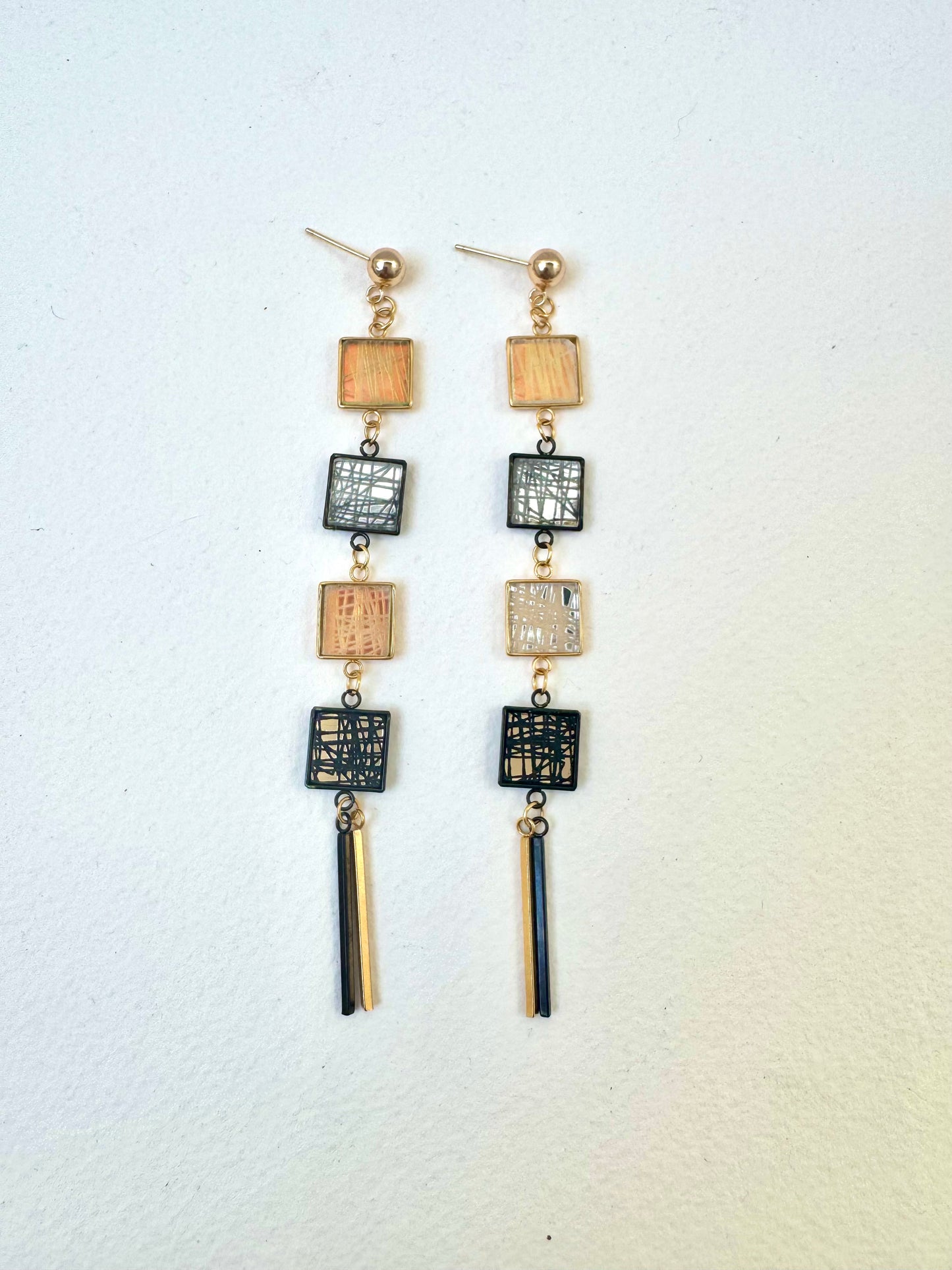 Multi Pattern Dangle Earring 4 Piece