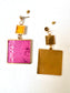 Pink & Gold Lace 2 x Piece Dangle Earring