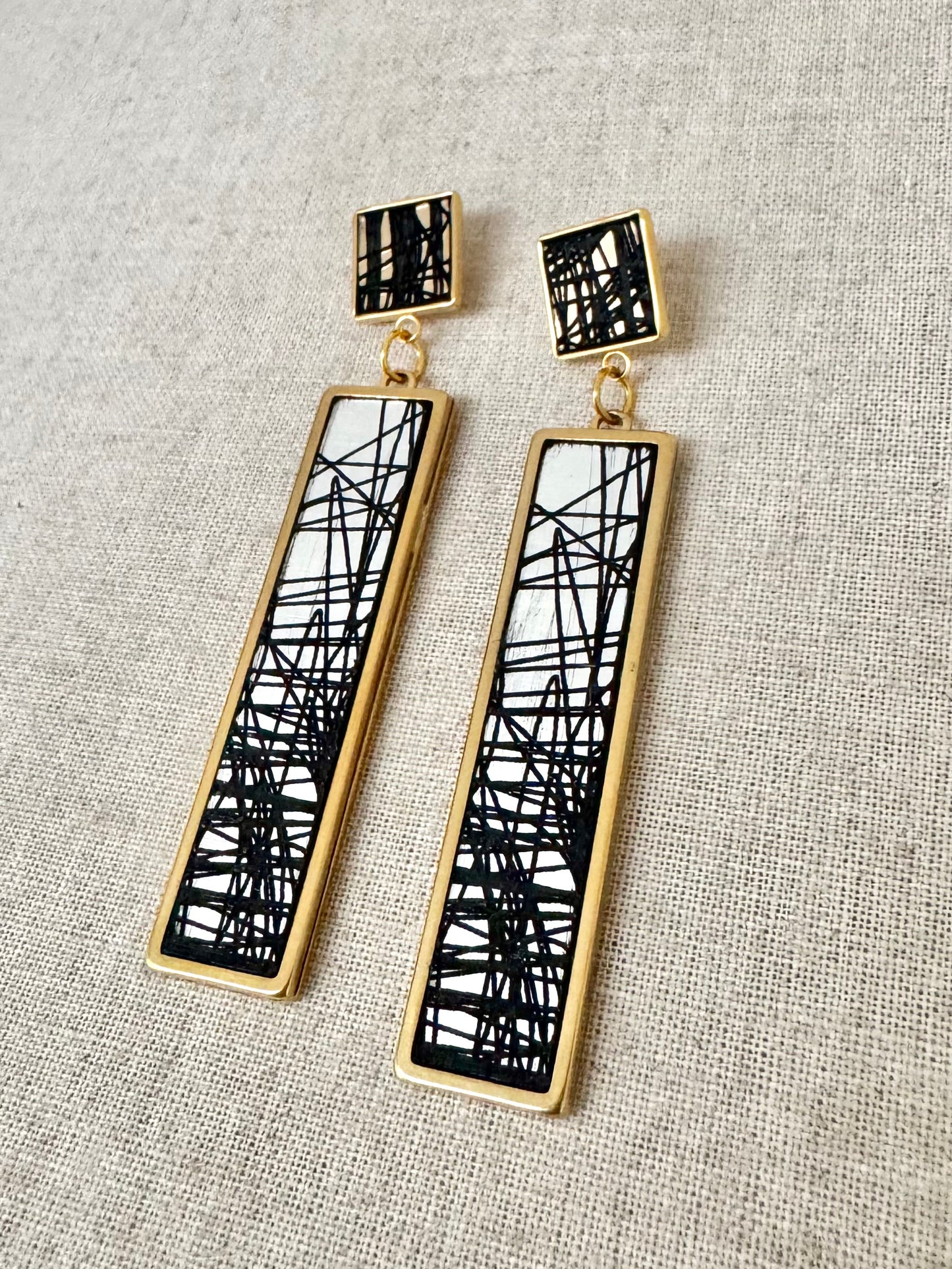 Gold and Silver Dangle statement  Earrings