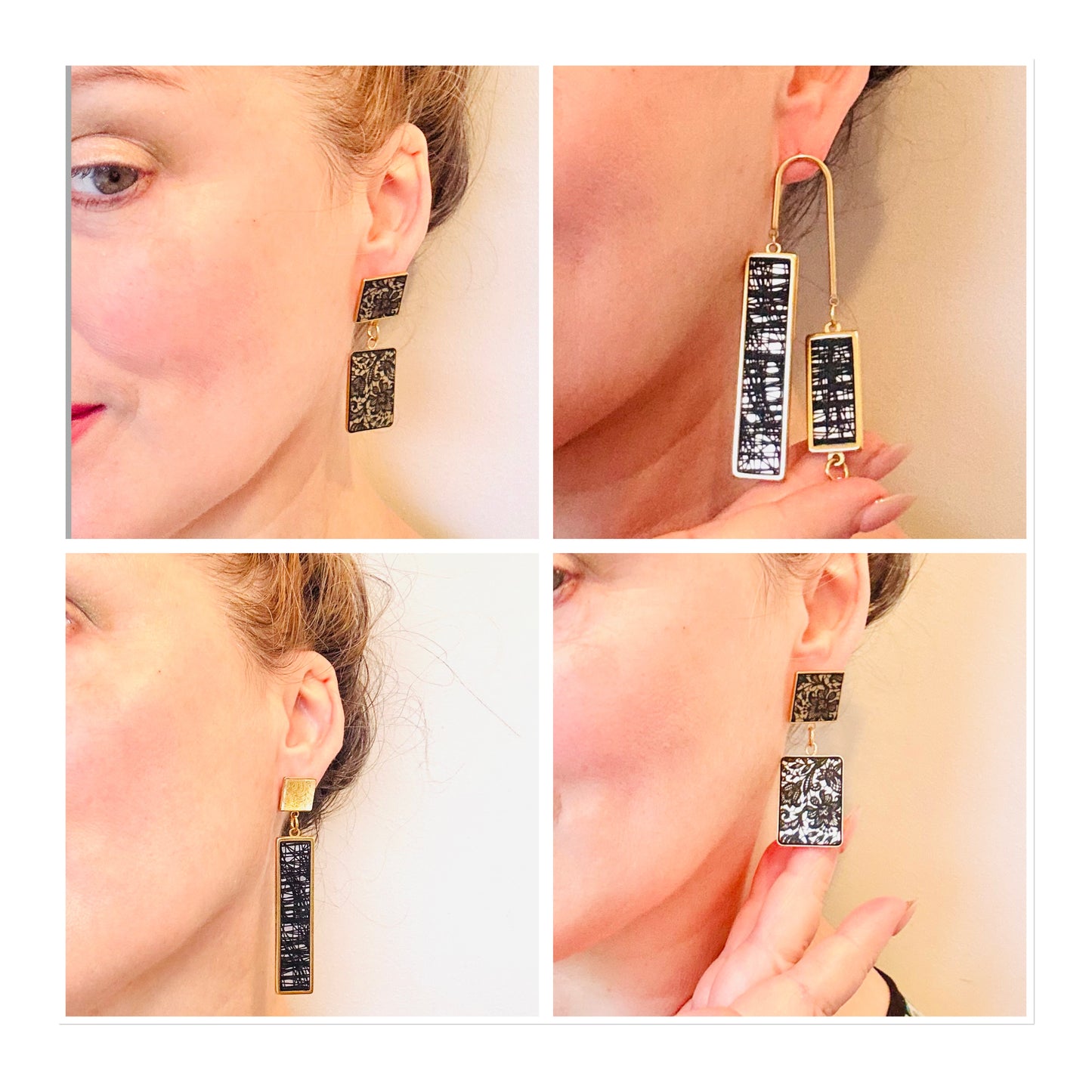 Gold & Lace Baroque 2 x Piece Dangle Earring