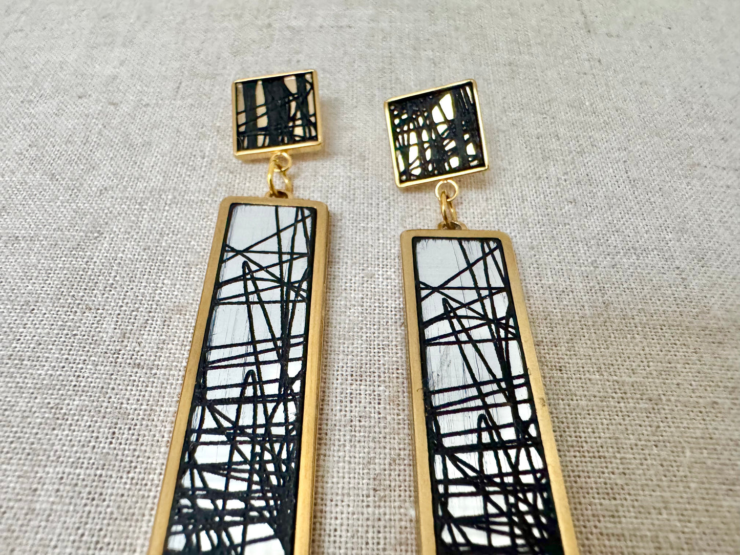 Gold and Silver Dangle statement  Earrings