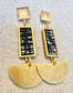 Three Piece Statement Dangle Earrings, abstract etching