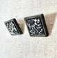 Black and Silver lace Pattern Stud Earrings