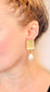 Vintage Lace, Etched Pattern, Gold and Pearl Bead Earring