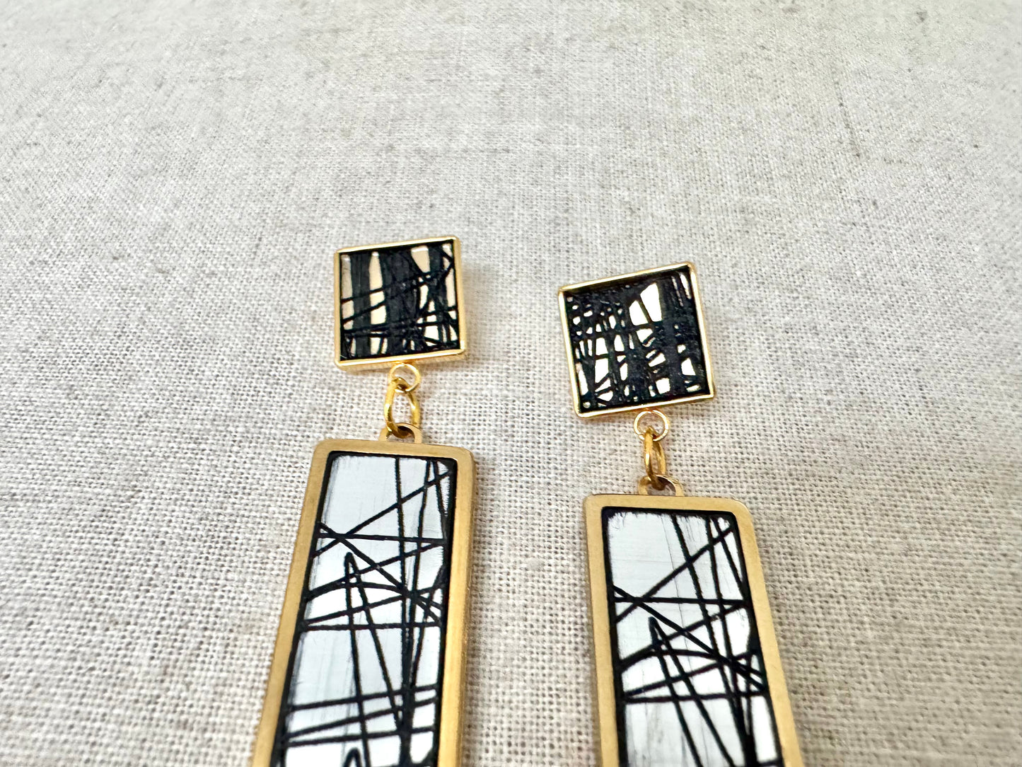 Gold and Silver Dangle statement  Earrings