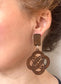 Wooden Dangle Earrings, Celtic cross pattern 2 piece 7cm x 4cm x 0.5cm