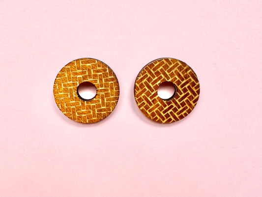 Large Wooden Stud Earring