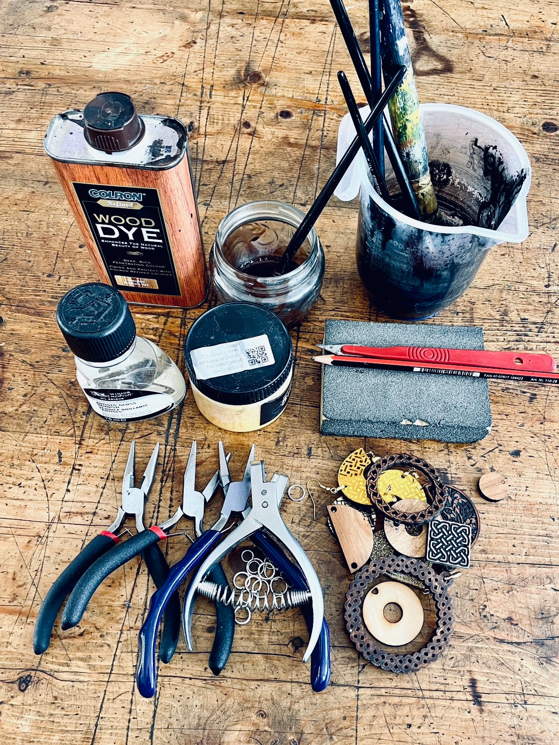 Pink lace mirror multi square Bracelet