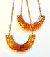 Acrylic and Wood Necklace, Laser etched Lace Pattern Length 20 inches.