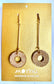 Glitter Gold Drop Hoop Earring, Gold Plated Brass, Length 7cm x 2cm x 0.6cm