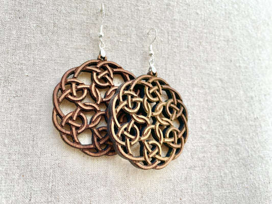 Laser Cut/Etched Wooden Dangle Earring