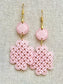 Pink Frosted Acrylic, Celtic Knot Dangle Earring
