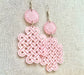 Pink Frosted Acrylic, Celtic Knot Dangle Earring