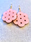 Pink Geometric Flower Dangle Earring