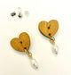 Heart with Shamrocks, Drop Pearl Earrings