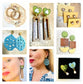 Glitter gold, Shamrock Heart and Rectangle dangle earring 7cm x 1.5cm x 0.6cm